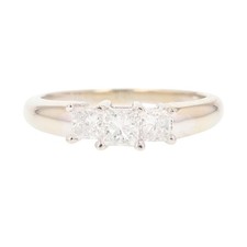 .66ctw Princess Cut Diamond Three-Stone Engagement Ring 14k White Gold Size 7