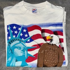 Vintage 90s Jerzees Statue of Liberty and Eag...