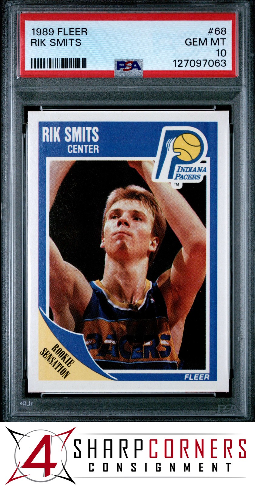 1989 FLEER #68 RIK SMITS RC PACERS PSA 10