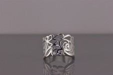 Sterling Silver Polished Swirly Scrolled Openwork Band Ring 925 Sz: 7