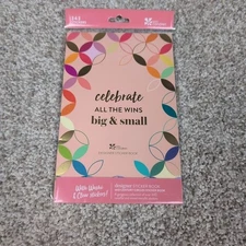 Erin Condren Designer Sticker Book Mid Century Circles 343 Stickers Washi Clear