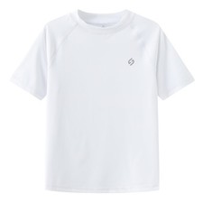 Boys' Short Sleeve UPF 50 Rash Guard Swim Shirt Quick Dry UV Sun Protection