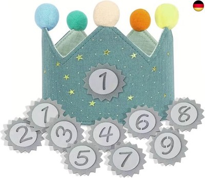 Geburtstagskrone Kinder, Geburtstagskrone Stoff, Krone Geburtstag für Junge 