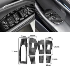 7Pcs Real Carbon Fiber Window Lift Switch Panel Cover For Mazda 3 Axela 2020-24