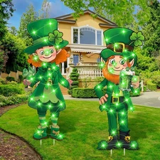 2 Pcs 11.3 x 31.5 Inches Fall Yard Decor with Stakes, Outdoor Autumn Lawn Dec...