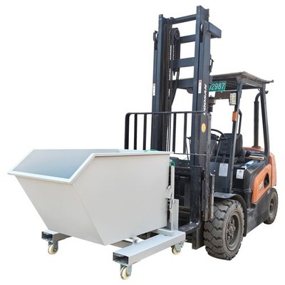 Self-Dumping Forklift Hopper 0.5 Cubic Yard 1763.7lb Capacity Movable Durable S