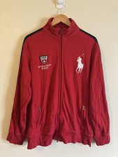 Polo Ralph Lauren Swiss 1934 Red Zip Up Jumper Men's Size XL Rare Big Pony