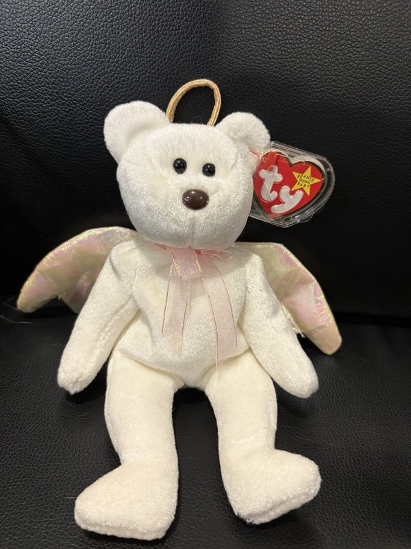 Ty Beanie Baby Halo White Angel Bear Plush w/ Wings, 1998, Ages 3+
