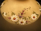 Antique Vtg 10" Glass Oil Lamp Shade Student Coleman Painted Floral Yellow Daisy