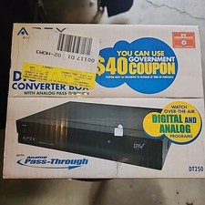 Apex Digital DT502 TV Converter Box Analog Pass Through With Remote - NEW SEALED
