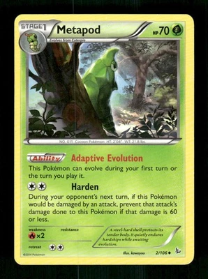 Metapod 2/106 Uncommon Flashfire Pokemon LP kawayoo - Image 1 of 2