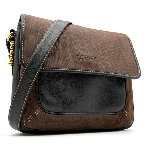 Loewe ロエベ Velazquez Shoulder Bag Crossbody Nubuck Leather Genuine Used TETT-0
