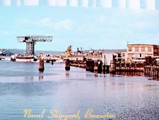 CHROME  VINTAGE POST CARD AERIAL VIEW BREMERTON  WASHINGTON