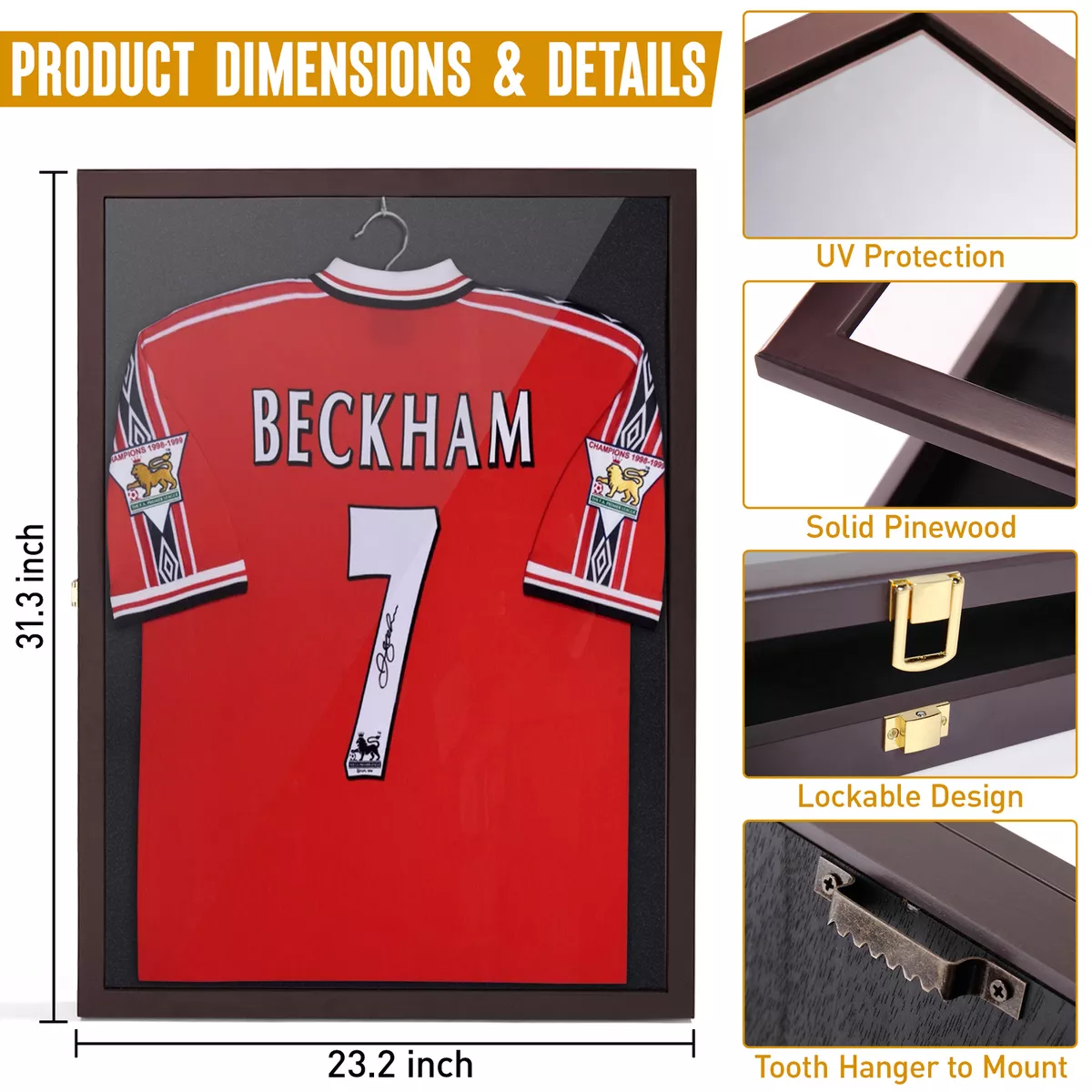 Football Jersey Shadow Box Display Frame