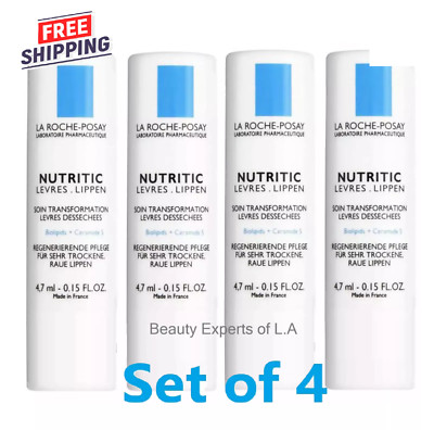 4 Pack - La Roche Posay Nutritic Lip Balm Very Dry Lips 4,7ml  EXP 06/2027