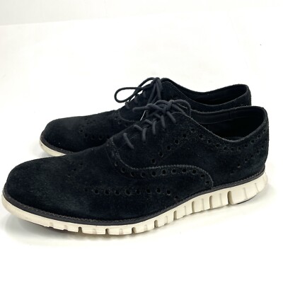 Cole Haan Zero Grand Black Leather Lace-up Wingtip Oxfords Size 8.5 M