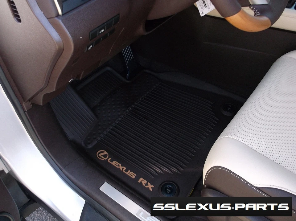 Lexus RX350 RX450H (2016-2022) OEM ALL WEATHER FLOOR "LINER" MATS 3pc (Brown) - Image 4 of 4