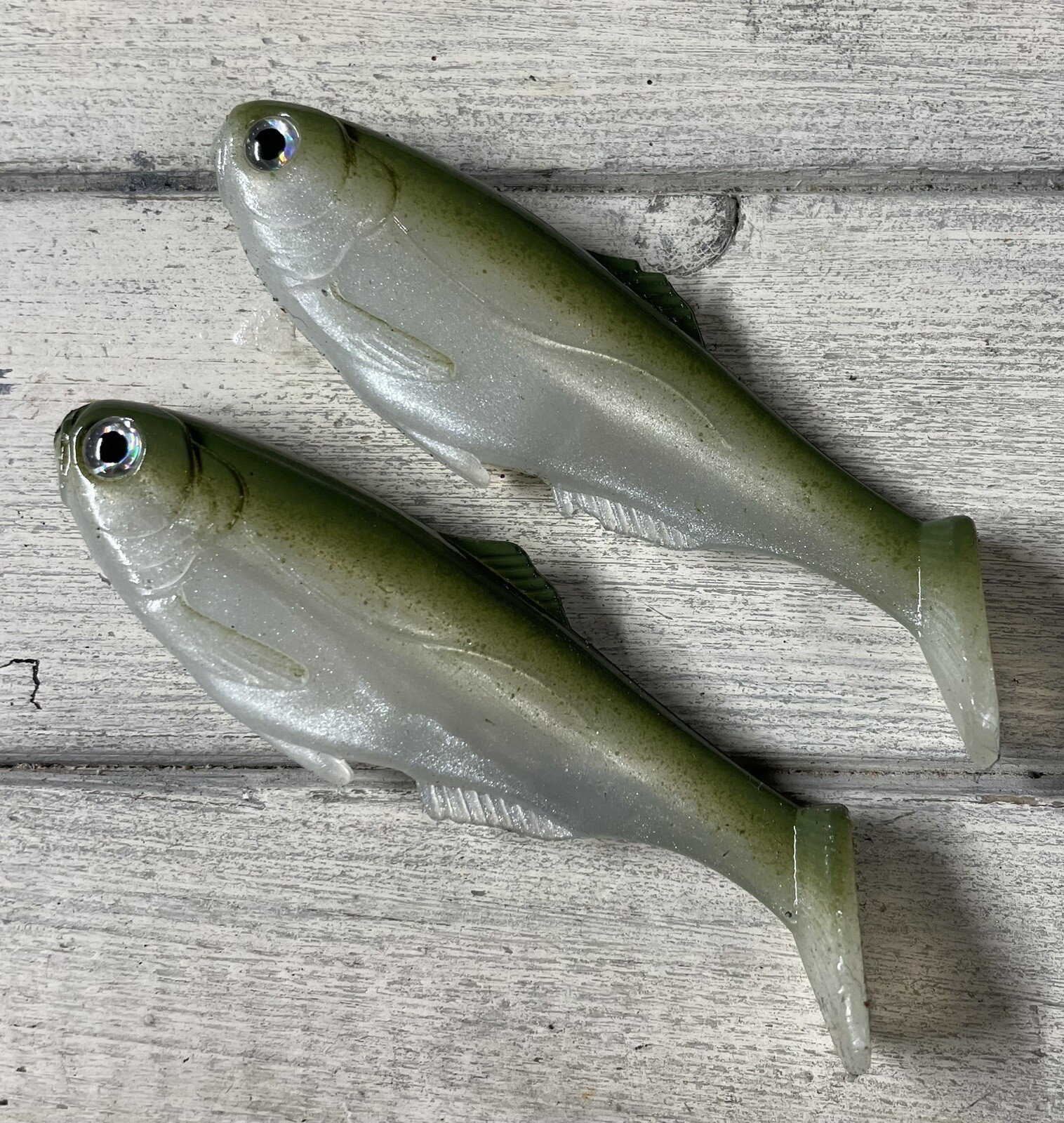 Weedless Swimbait 4” Color Green Back Shad Lot Of 2 Baits - Image 4