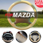 38CM 15'' Car Steering Wheel Cover Genuine Leather For Mazda 1999-2023 Beige