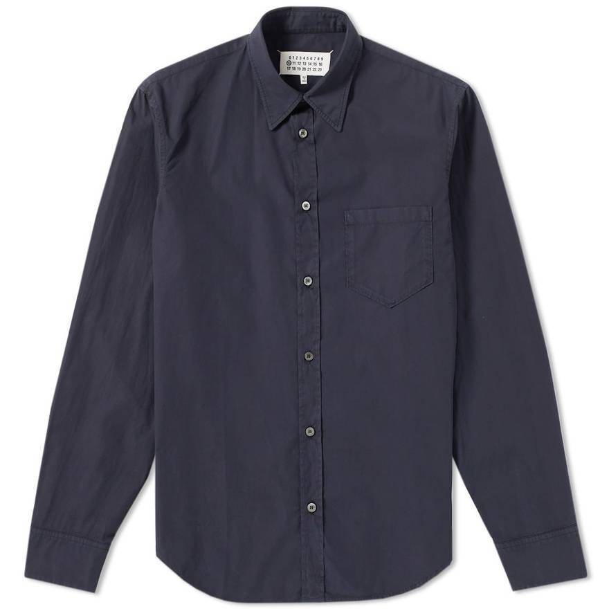 Maison Martin Margiela 10 garment basic navy button shirt l Maison Martin Margiela 10 garment basic navy button shirt l