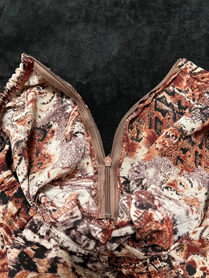 Falda Larga Floral Marrón Notations Talla Mediana Y2K Foto 4 de 4