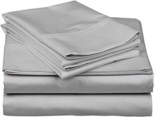1000 TC EGYPTIAN COTTON SILVER SOLID RV CAMPER BUNK BED SHEET SET ALL SIZES