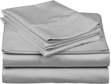 1000 TC EGYPTIAN COTTON SILVER SOLID RV CAMPER & BUNK BED SHEET SET ALL SIZES