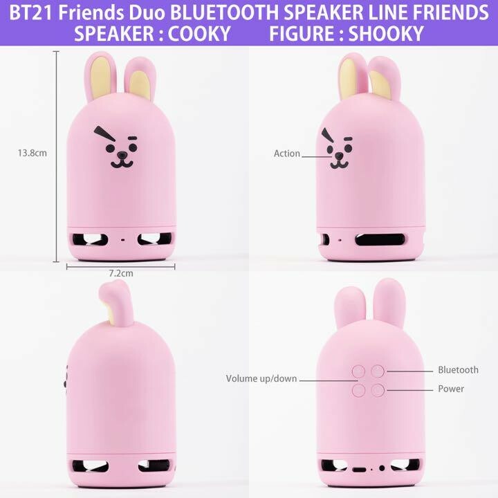 BT21 Friends Duo Bluetooth Official portable Speaker Figure Set