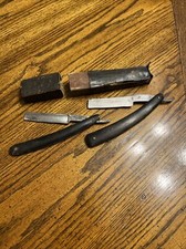 Antique Wade  Butcher Straight Razor Sheffield Double Coffin Case