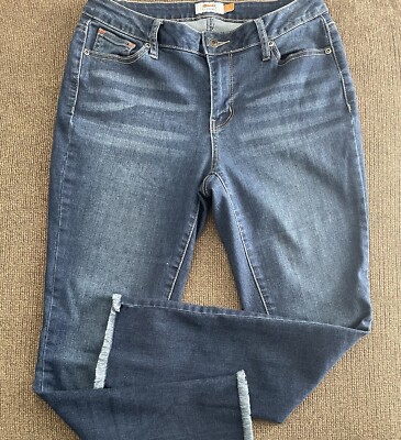 Women’s Le Tigre Skinny Frayed Hem Crop Jeans Size Blue