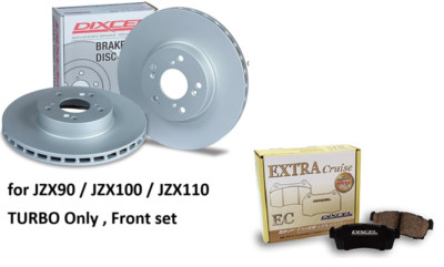 DIXCEL for Toyota 92-01 Chaser JZX90 JZX100 Turbo Front Brake Rotors Pads Set