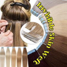 Tape In 100 Real Human Hair Extensions Tape On Skin Weft 40pcs 100g Thick Ombre
