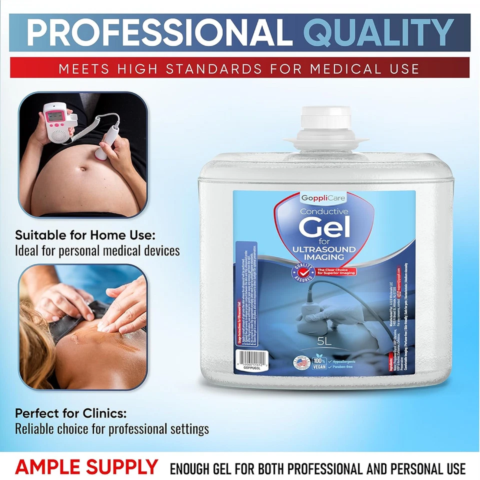 Goppli 5L Conductive Cooling Gel for Ultrasound Imaging Hypoallergenic Last Long - Image 2 of 4