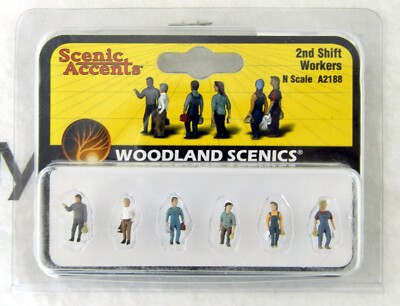 N Scale 2nd Shift Workers Figures Woodland Scenics #A2188