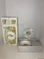 Vintage Peter Rabbit Nursery Set by Wedgwood Beatrix Potter Dish Set 3 Pcs NIB