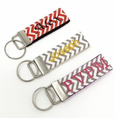 Mini Key Fob, key chain monogrammed / personalized / customized 