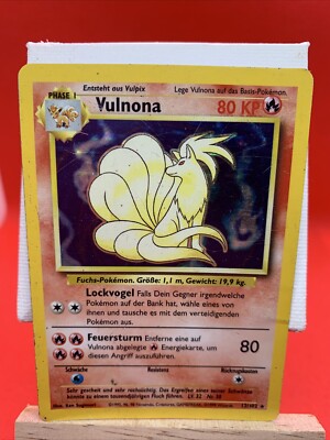 Pokemon Vulnona BS 12 Holo Rare Base Set 12/102 Vintage WOTC Deutsch/German