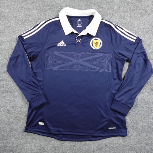 Scotland Jersey Men XL Blue Adidas 2011 Home Football Soccer Shirt Polo 13081