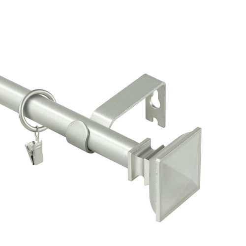 5/8" Quadrat Urne Einzel Gardine Gardinenstange Set mit Ringen, viele Größen & Farben - Bild 4 von 35