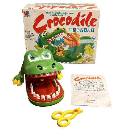 Crocodile Dentist Milton Bradley 1990 Complete Original Box DOES NOT SNAP