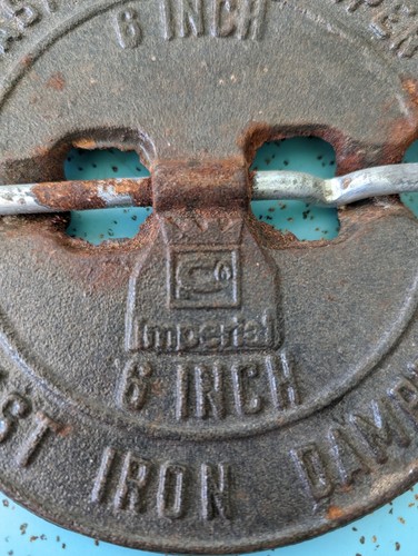 Amortiguador de estufa de hierro fundido vintage de 6 pulgadas de Imperial - Imagen 3 de 6