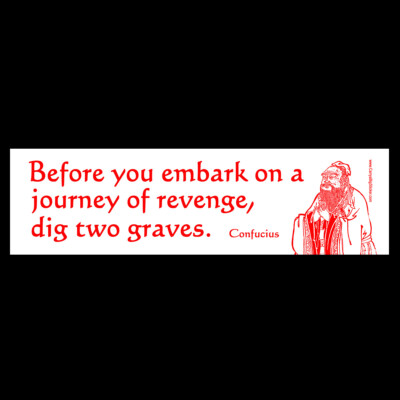 Before You Embark on a Journey of Revenge Dig Two Graves BUMPER MAGNET Confucius