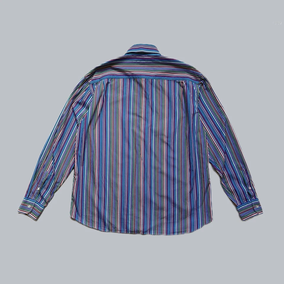 PAUL & SHARK Men's Cotton Multicolored Striped Shirt Size 44 - Image 2 of 4