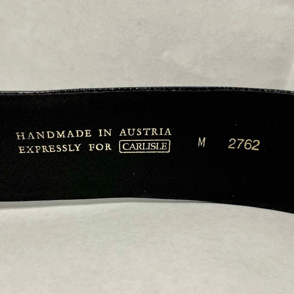 Vintage Snakeskin Belt Made in Austria SZ M Gold Details Snap Closure - Imagem 3 de 4