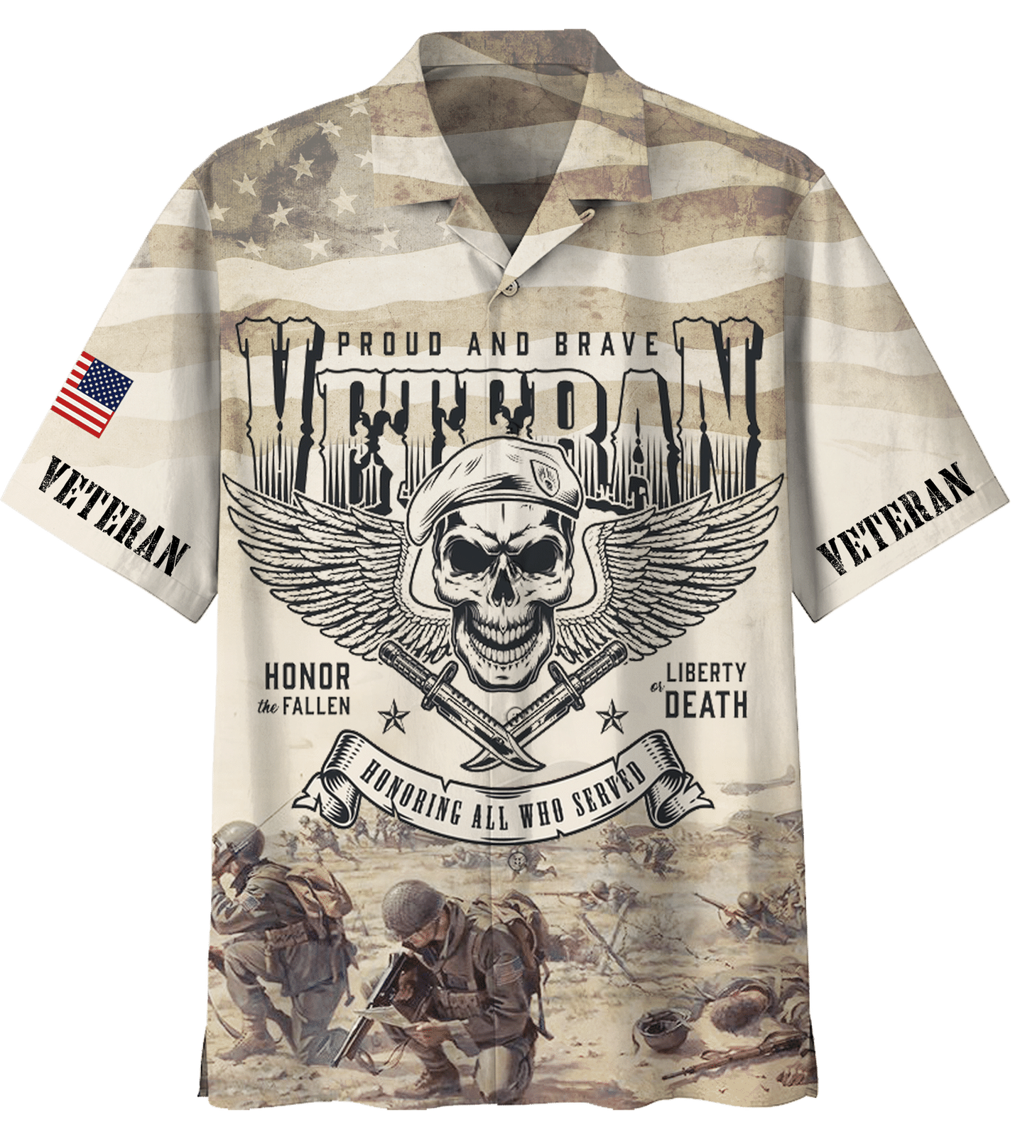 Proud And Brave Veteran Honoring All Who Served Hawaiian Shirt