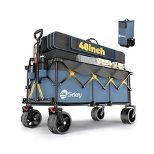 Sekey 48''L Collapsible Foldable Extended Wagon with 440lbs Weight Capacity, ...