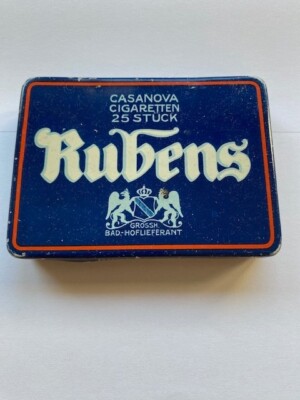 Alte Zigarettendose, Casanova, Rubens, Art Deco, kräftige Farben, vor 1914, RRR
