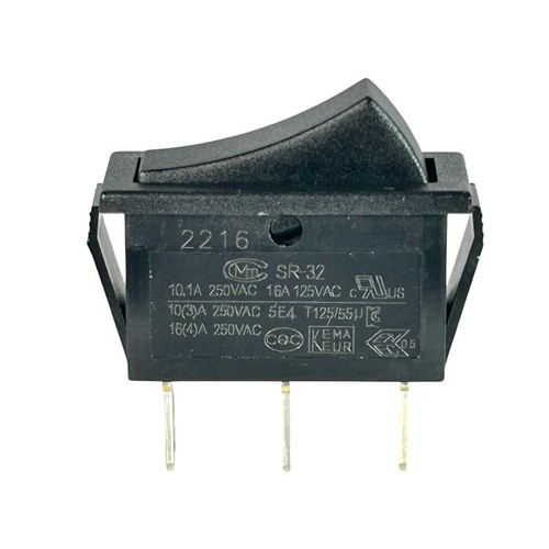 On-Off-On Rocker Switch 11mm x 30mm, 16A 250Vac 20A 12Vdc, 3 Position SPDT - Picture 4 of 6