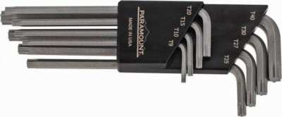 Paramount 8-Piece Torx L-Key Set: T9 to T40 Torx Sizes