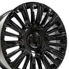 Set Of Four 22 Inch Black 4876 Rims Fits Cadillac Gmc Chevy